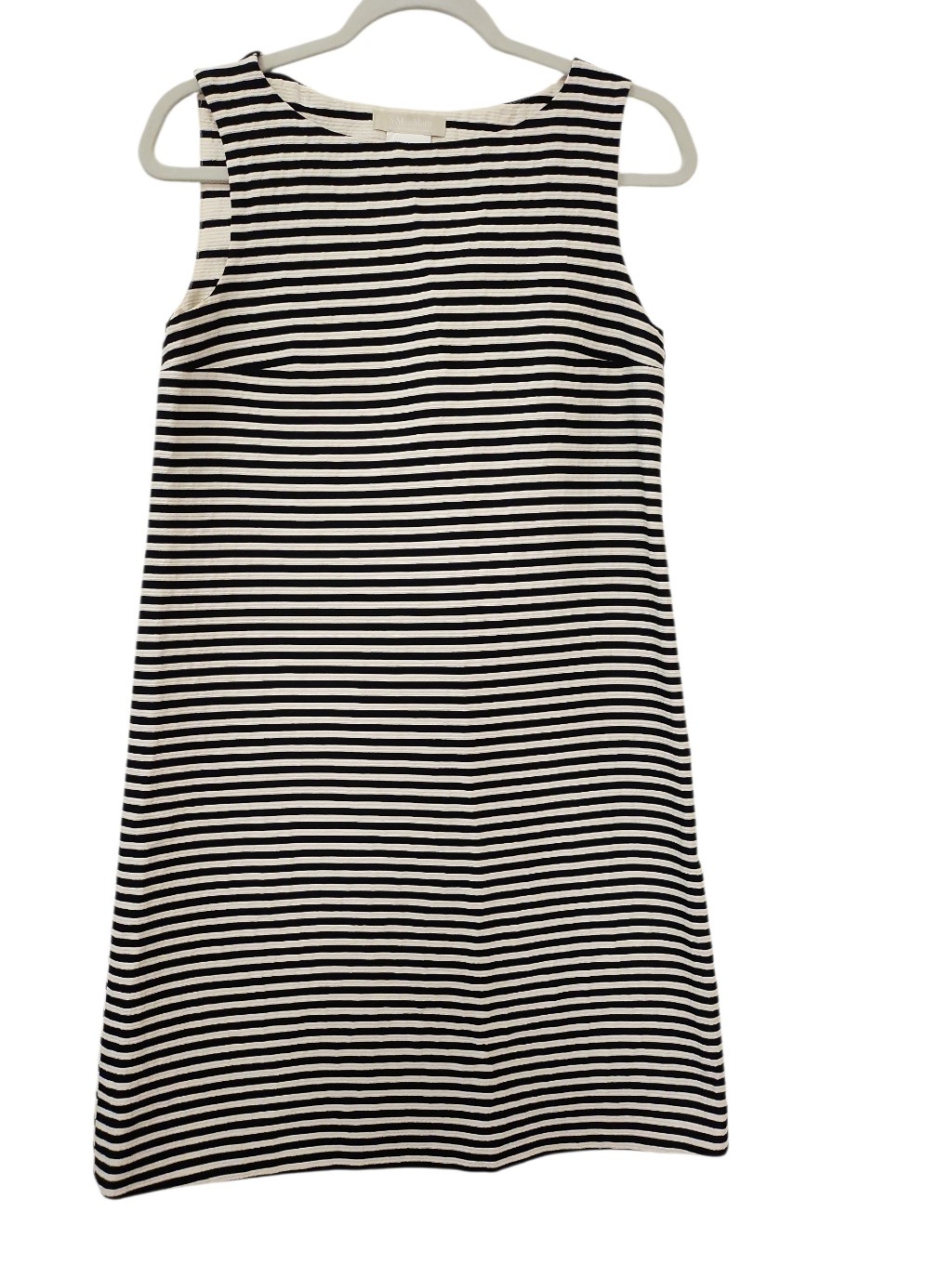Maxmara Black & White Striped Sleeveless Mini Dress Size 4